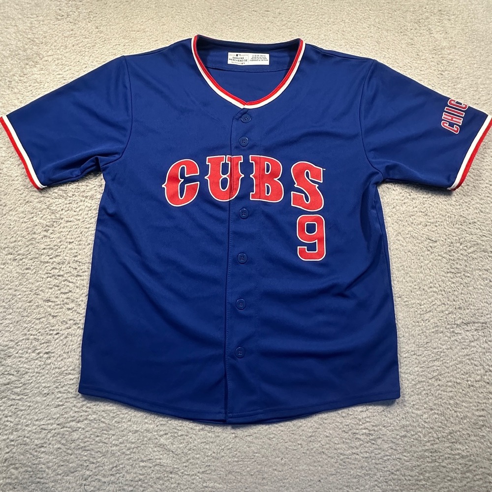 MLB Chicago Cubs Jersey Kids Large 10/12 Blue Javier Baez #9 Baseball Sportswear